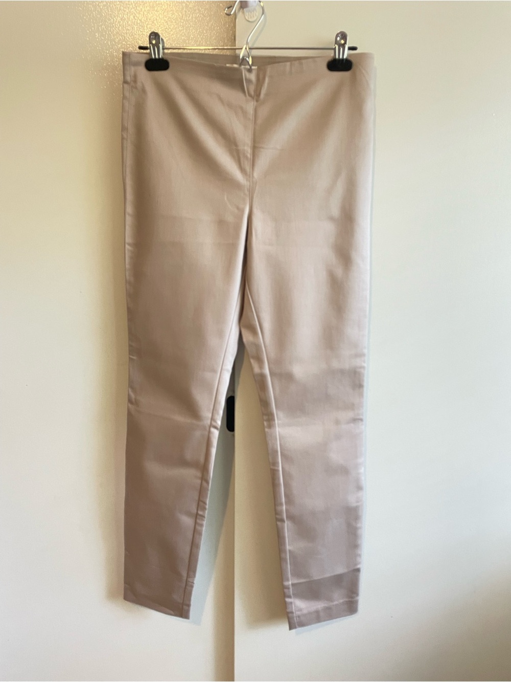 H&M Taupe Beige Elastic High Waist Pull On Cigarette Pants Size 8 NWT